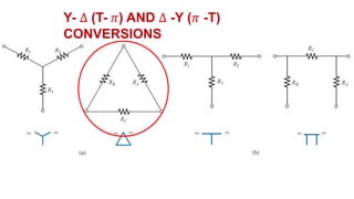 Y- ∆ (T- 𝜋) AND ∆ -Y (𝜋 -T)
CONVERSIONS
 