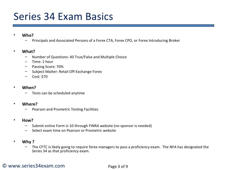 Series 34 forex exam