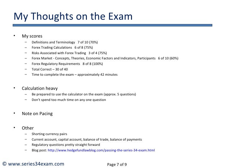Series 34 forex exam