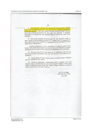 Series 35  Imam Shah Bawa Roza Sansthan Committee Trust -Constitution