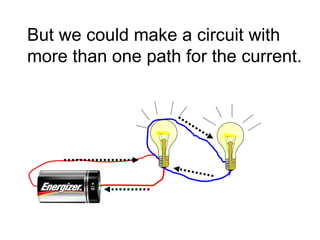 But we could make a circuit with more than one path for the current.  