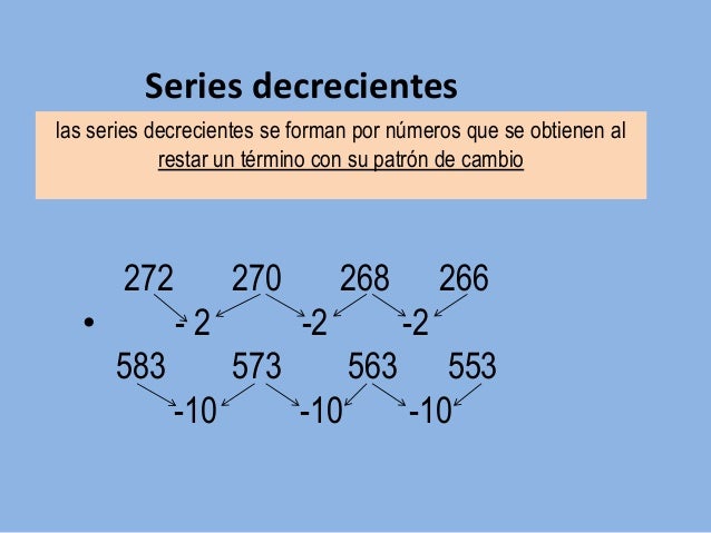 Series decrecientes 5º