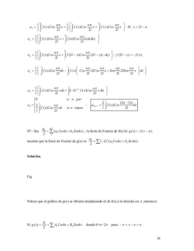 Series De Fourier 22 Ejercicios Resueltos