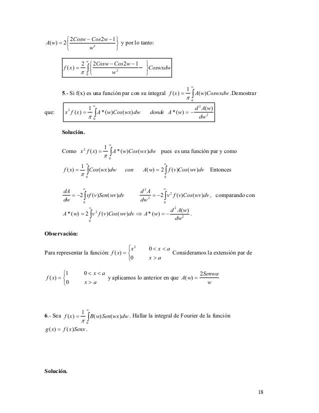 Series De Fourier 22 Ejercicios Resueltos