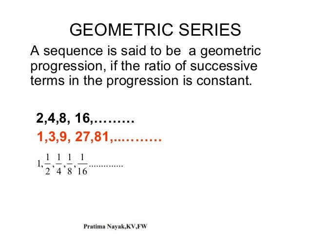 Series Progression Mathematics Series Progression Mathematics