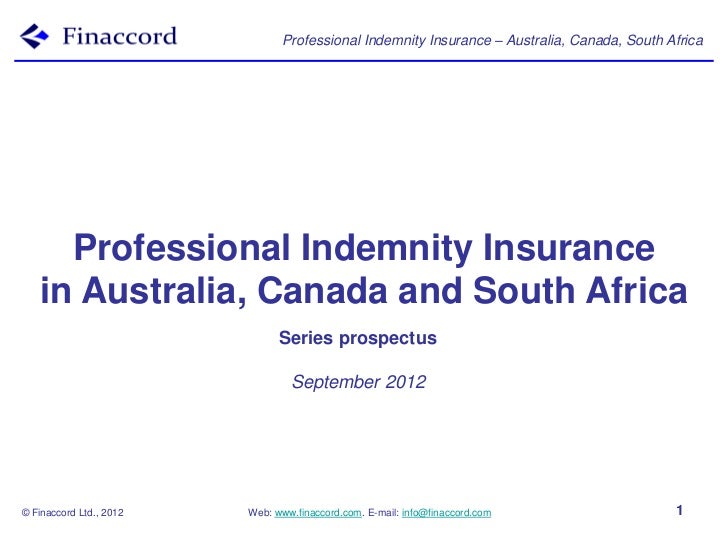 Series prospectus professional_indemnity_insurance Series prospectus professional_indemnity_insurance