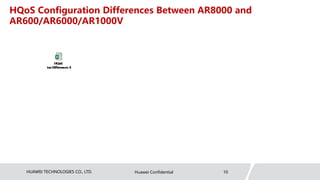 HUAWEI TECHNOLOGIES CO., LTD. Huawei Confidential 10
HQoS Configuration Differences Between AR8000 and
AR600/AR6000/AR1000V
 