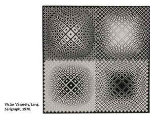 Victor Vasarely, Lang. Serigraph, 1970.