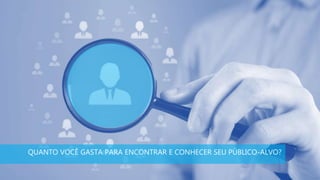 QUANTO VOCÊ GASTA PARA ENCONTRAR E CONHECER SEU PÚBLICO-ALVO?
 