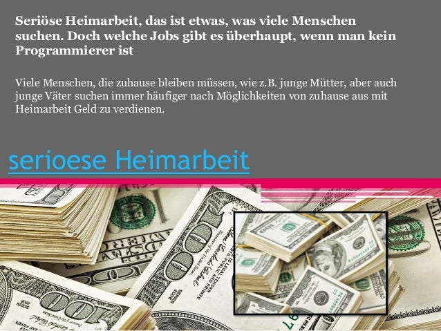 Serioese Heimarbeit