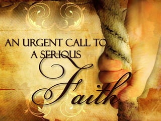 An Urgent Call to
    a Serious
 