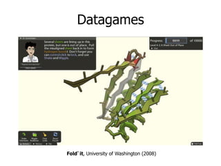 Datagames




Fold it, University of Washington (2008)
 