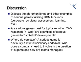 Serious Games for Human Capital Management