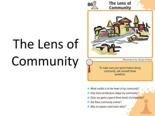 The Lens of
Community
 