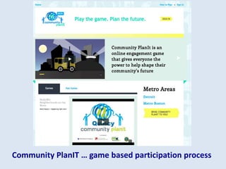 Community PlanIT … game based participation process
 