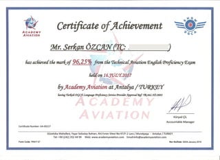 Serkan ozcan english certificate 