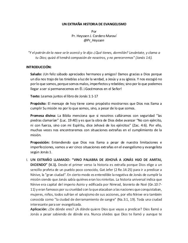 Sermón Una Extraña Obra De Evangelismo