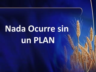Nada Ocurre sin
un PLAN

 