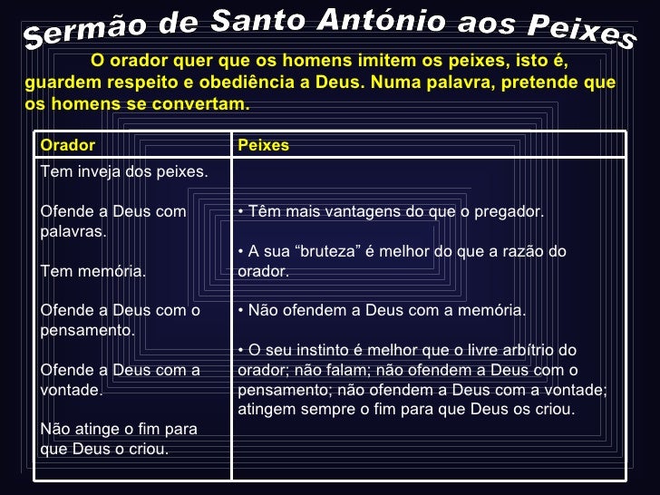 Resumo Do Sermão De Santo António Aos Peixes
