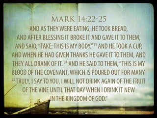 A Memorial Meal With Jesus