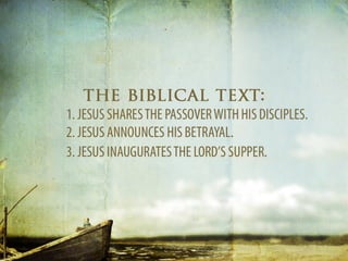 A Memorial Meal With Jesus