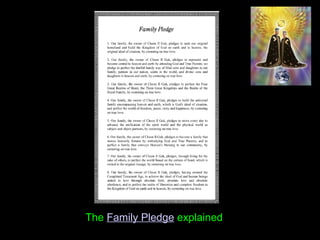 The Family Pledge explained
 