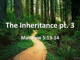 The Inheritance pt. 3
Matthew 5:13-14
 