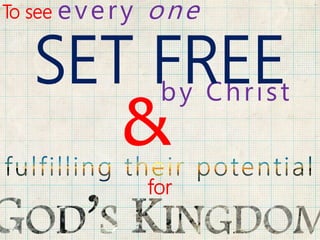 To see
by Christ
&
every one
SET FREE
for
 
