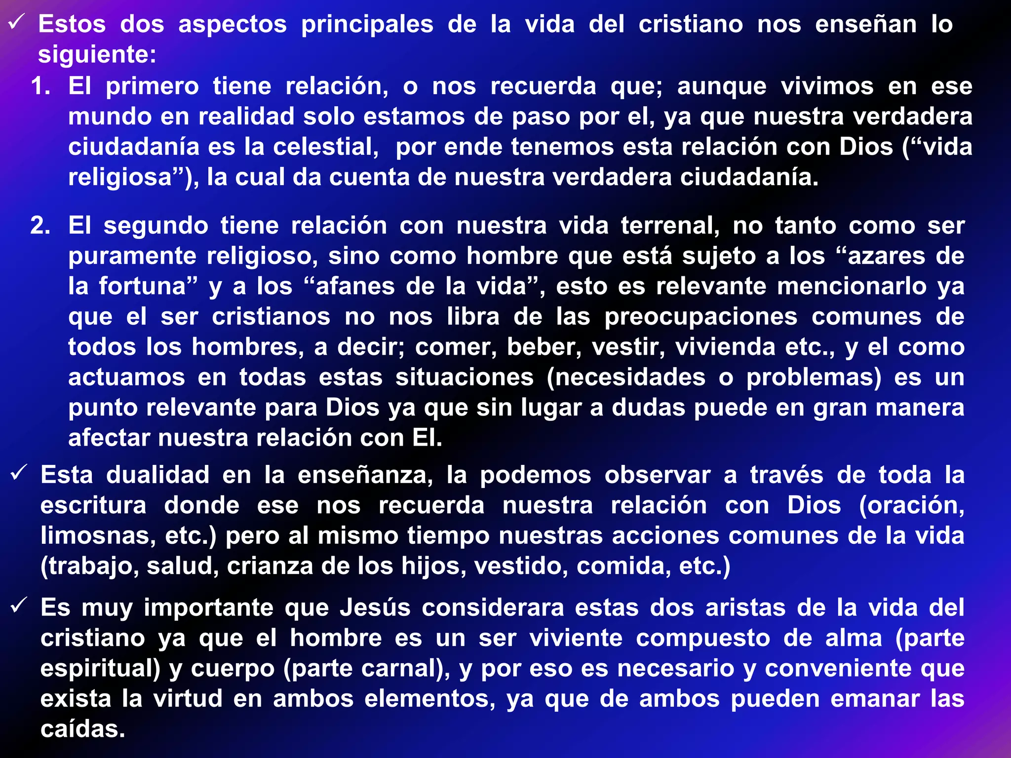 Sermón del monte parte 5: La vida Espiritual y Terrenal. | PPT