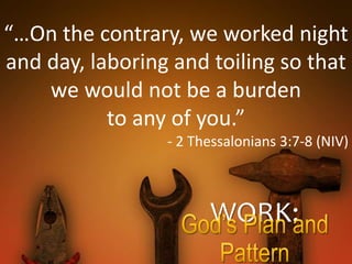 Work: God's Plan and Pattern Sermon 8-30-15 | PDF
