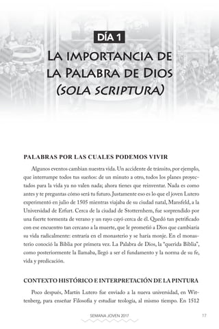 17SEMANA JOVEN 2017
PALABRAS POR LAS CUALES PODEMOS VIVIR
Algunos eventos cambian nuestra vida.Un accidente de tránsito,po...