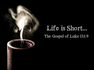 Life is Short..
The Gospel of Luke 13:1-9
.
 