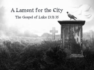 A Lament for the City
The Gospel of Luke 13:31-35
 