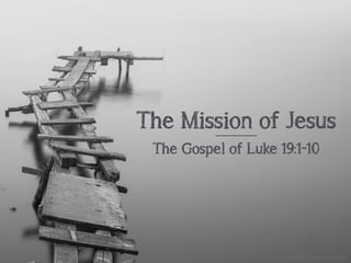 The Mission of Jesus
unsplash: Hoach Le Dinh
The Gospel of Luke 19:1-10
 