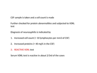 Csf Syphilis Test SEROLOGY AND DIAGNOSIS OF SYPHILIS EXPLAINED | PPTX