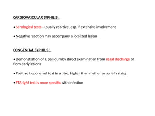 SEROLOGY AND DIAGNOSIS OF SYPHILIS EXPLAINED | PPTX