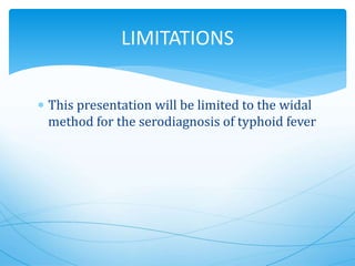 Serodiagnosis of typhoid fever | PPTX