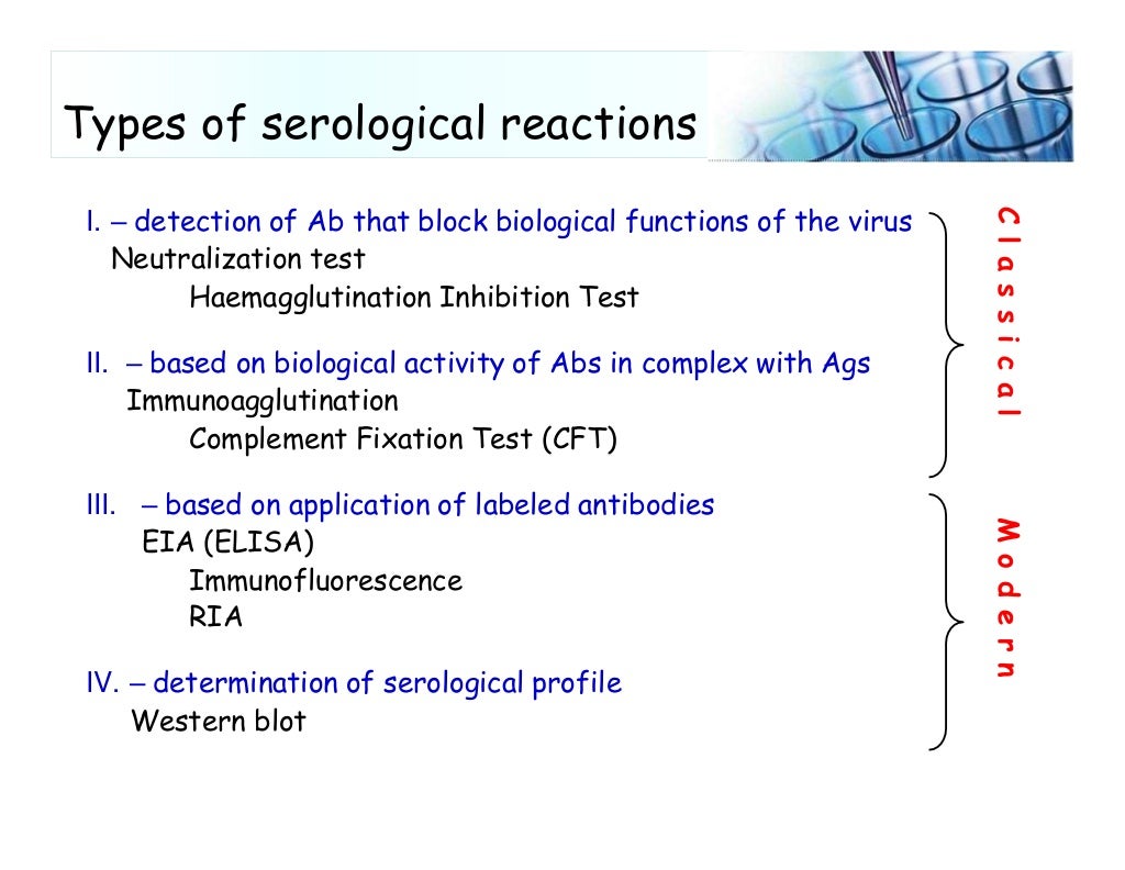 Serological test for virus identification
