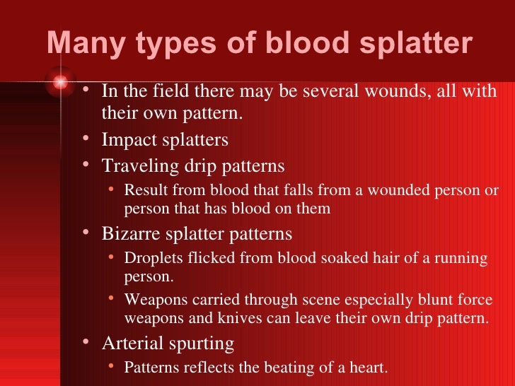 Serology spatter