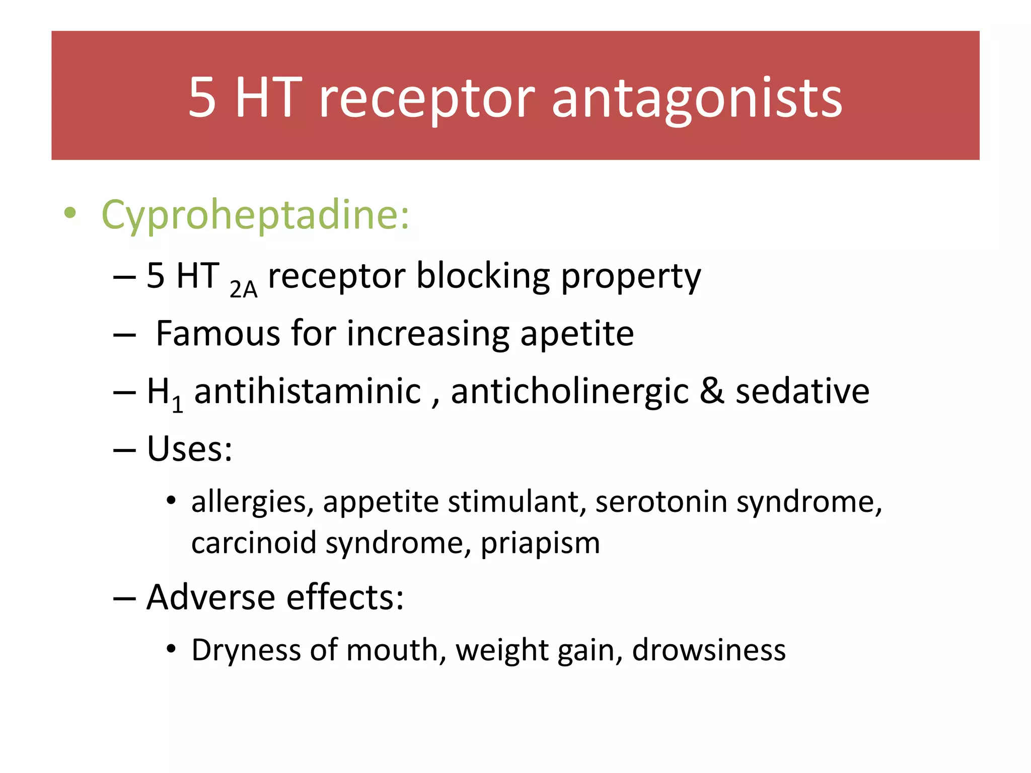Serotonin and anti serotonin drugs | PPTX