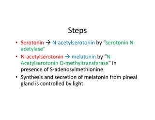 Synthesis of Serotonin and Melatonin | PDF