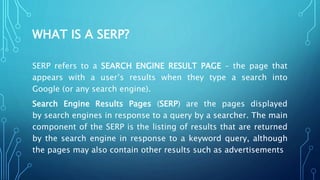 Serp Class SERP: All you need to know about #SERP | PPTX