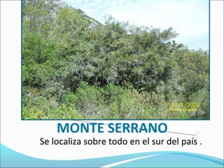 MONTE SERRANO
Se localiza sobre todo en el sur del país .
 