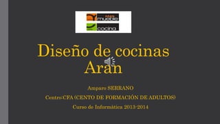 Diseño de cocinas
Aran
Amparo SERRANO
Centro:CFA (CENTO DE FORMACIÓN DE ADULTOS)
Curso de Informàtica 2013-2014
 