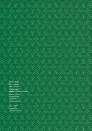 CONTACT DETAILS
Tel: +27 11 484 0390
Fax: +27 86 614 9533
Email: info@fhr.org.za
Website: www.fhr.org.za
Twitter: @FHRRights
Facebook: www.facebook.com/FHRights
PHYSICAL ADDRESS
POSTAL ADDRESS
 