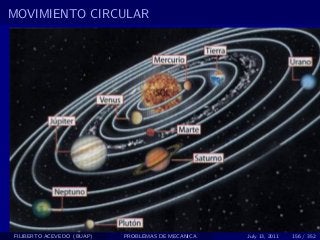 MOVIMIENTO CIRCULAR




FILIBERTO ACEVEDO (BUAP)   PROBLEMAS DE MECANICA   July 13, 2011   156 / 352
 