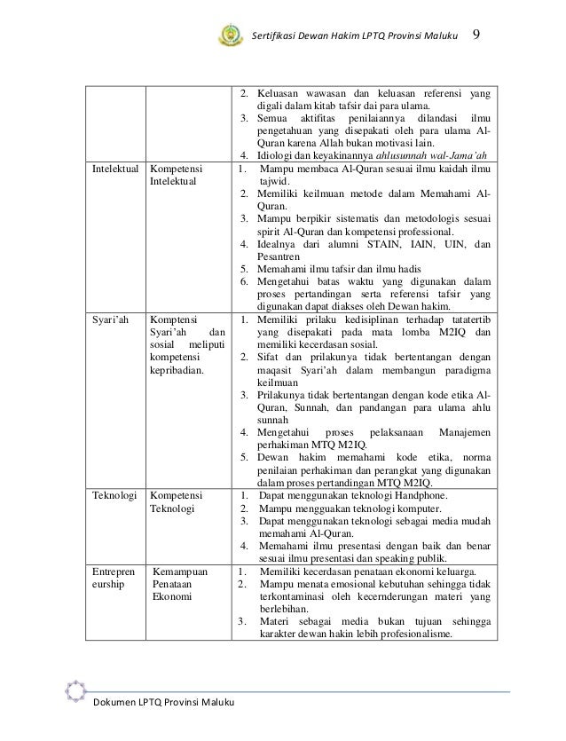 Sertifikasi dewan hakim mtq