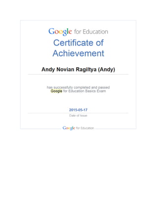 Google for Education Certificate