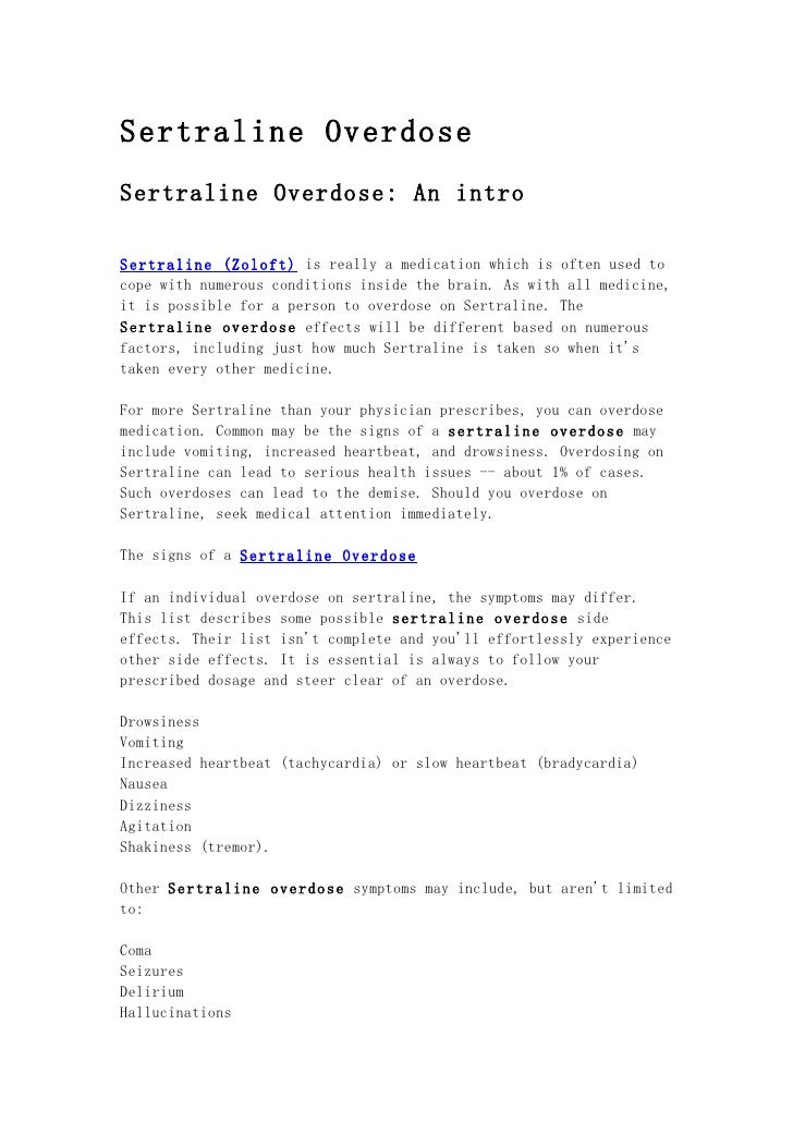 Sertraline Overdose sertraline-overdose