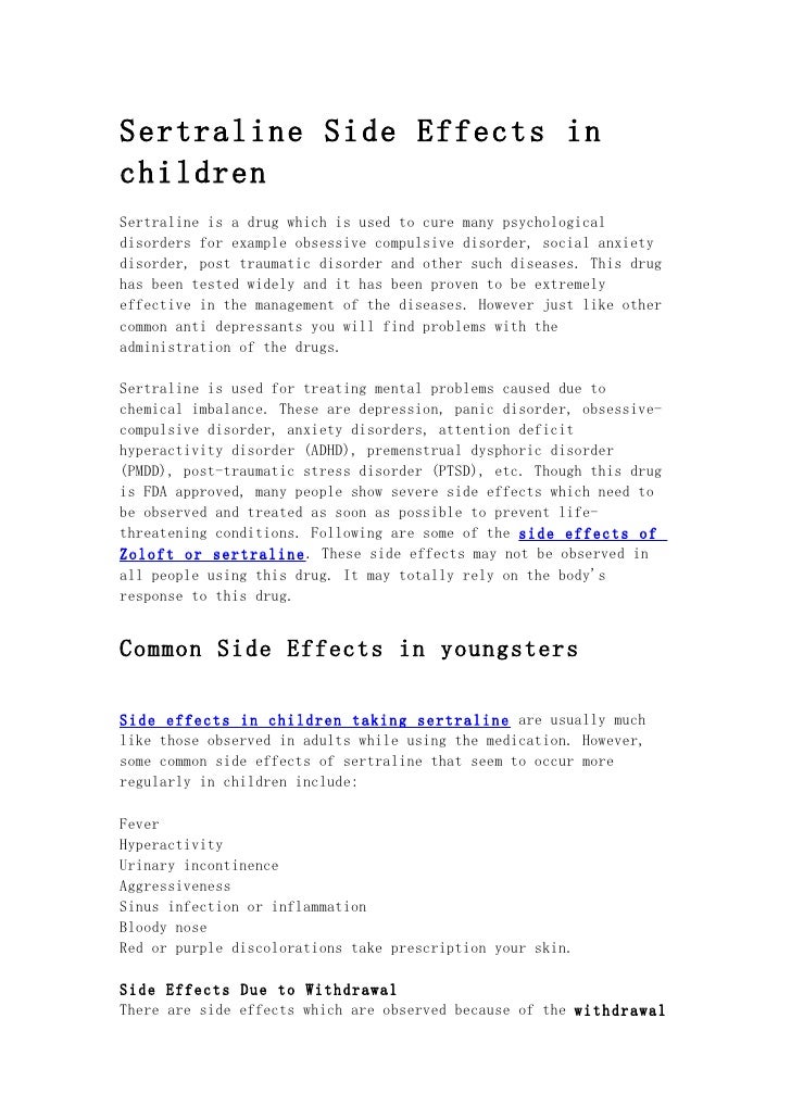 Zoloft Side Effects